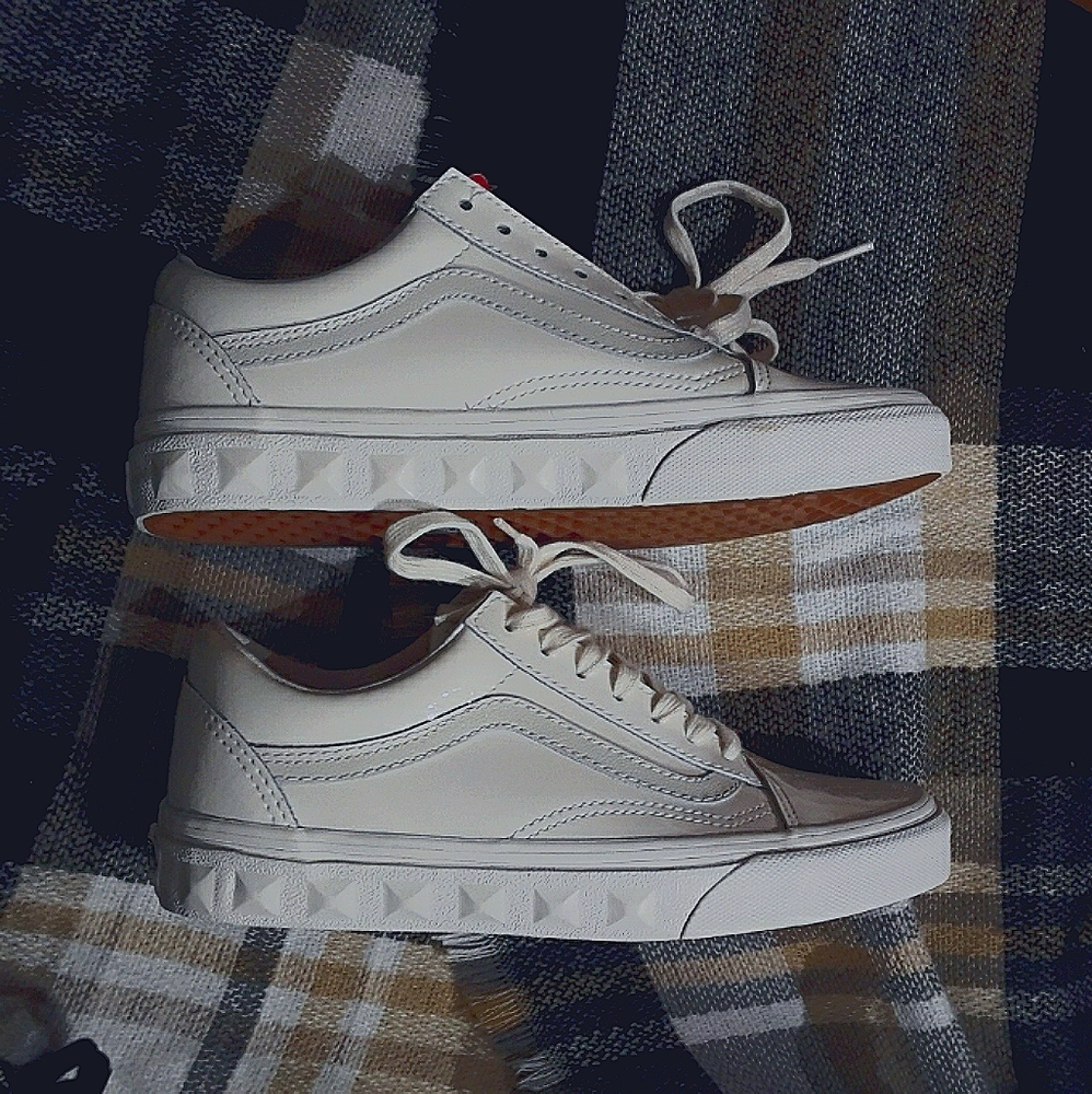 Shiny White Vans